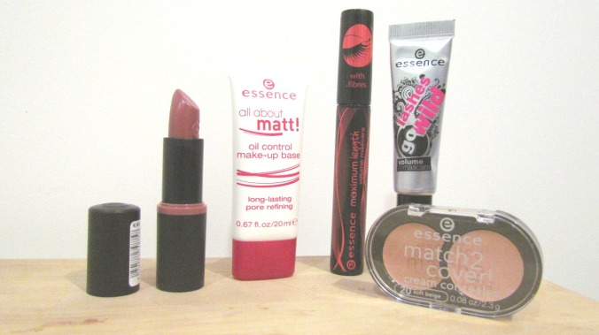 Half Priced Essence Products (selected items)! - Long Lasting Lipstick in Barely There 06 (not included on half priced items) - All About Matt oil control makeup base - Maximum Length Volume Mascara - Lashes Go Wild Volume Mascara - Match 2 Cover cream concealer